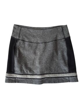 Lululemon Refresh Black Gray Knit Athletic Mini Skirt 6